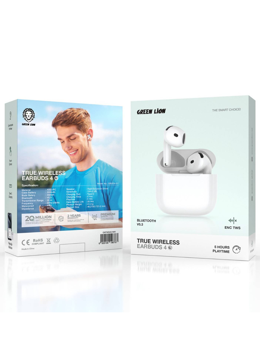 Наушники Green Lion True Wireless Earbuds 4 G1, беспроводные — фото 1