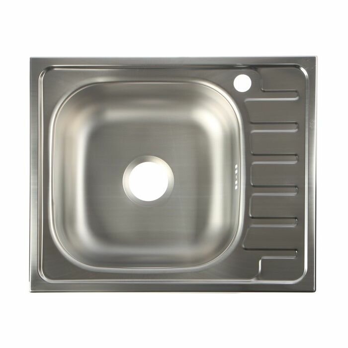 Мойка для кухни врезная 58х48 см. ЛЕВ. нержавеющая сталь выпуск 3 1/2 толщина стали 06 мм