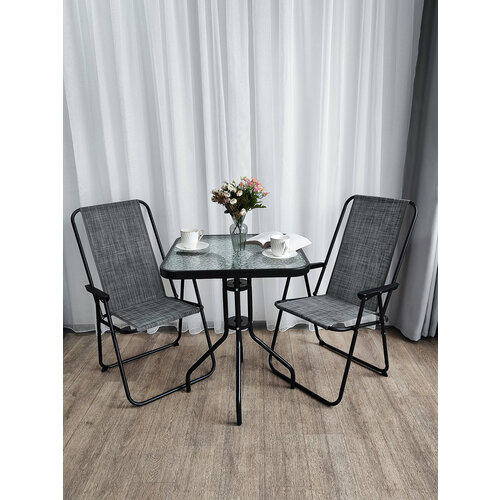 Стол садовый столешница из закаленного стекла 60х60 см h-70 см 4711₽