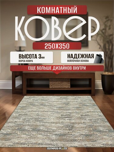 Изображение товара Ковер на пол безворсовый комнатный, 250 на 350; 2,5x3,5