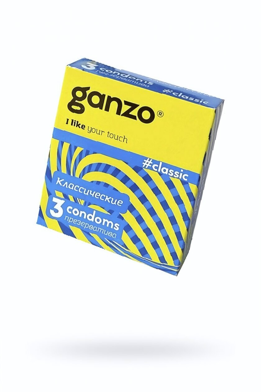 Презервативы Ganzo Classic с обильной смазкой, 3 шт, латекс, 18 см