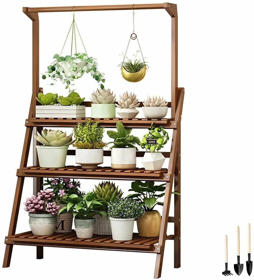 Подставка для цветов "Real Ikea", бамбук, настенная, коричневая, 1 шт