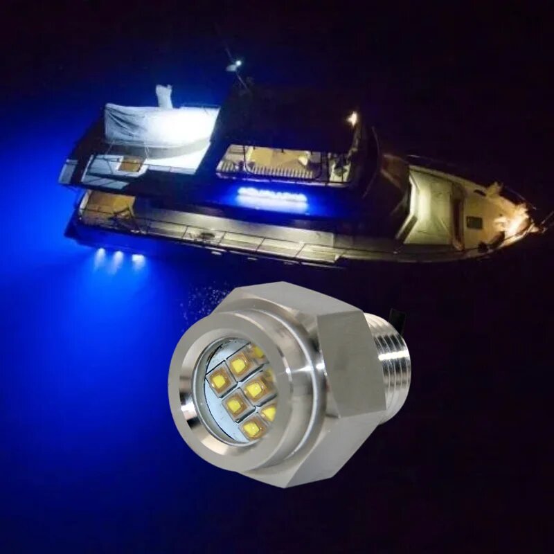 LED сливная пробка для лодки Piscina 27 Вт 27W DC10-30V RGB