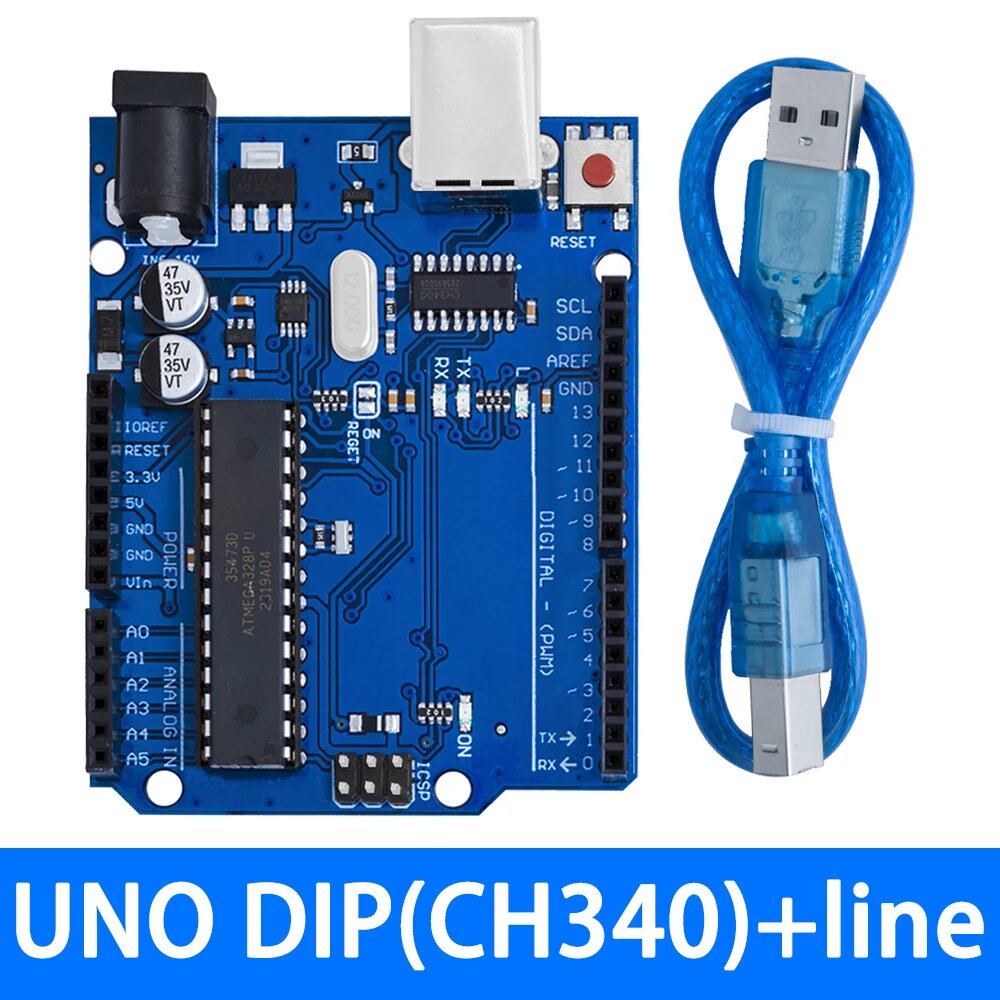 Arduino UNO R3 комплект, uno dip ch340 cable