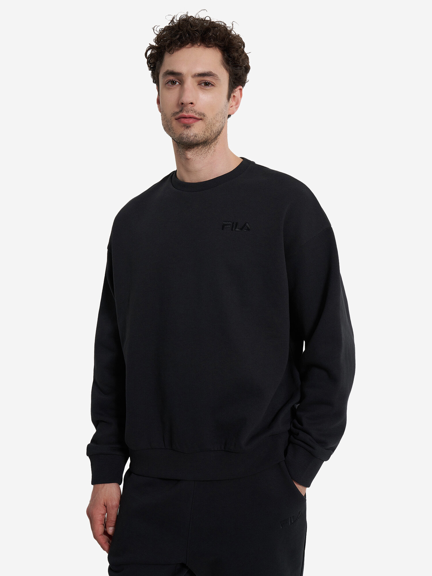 Свитшот Fila, размер 48-50, , черный