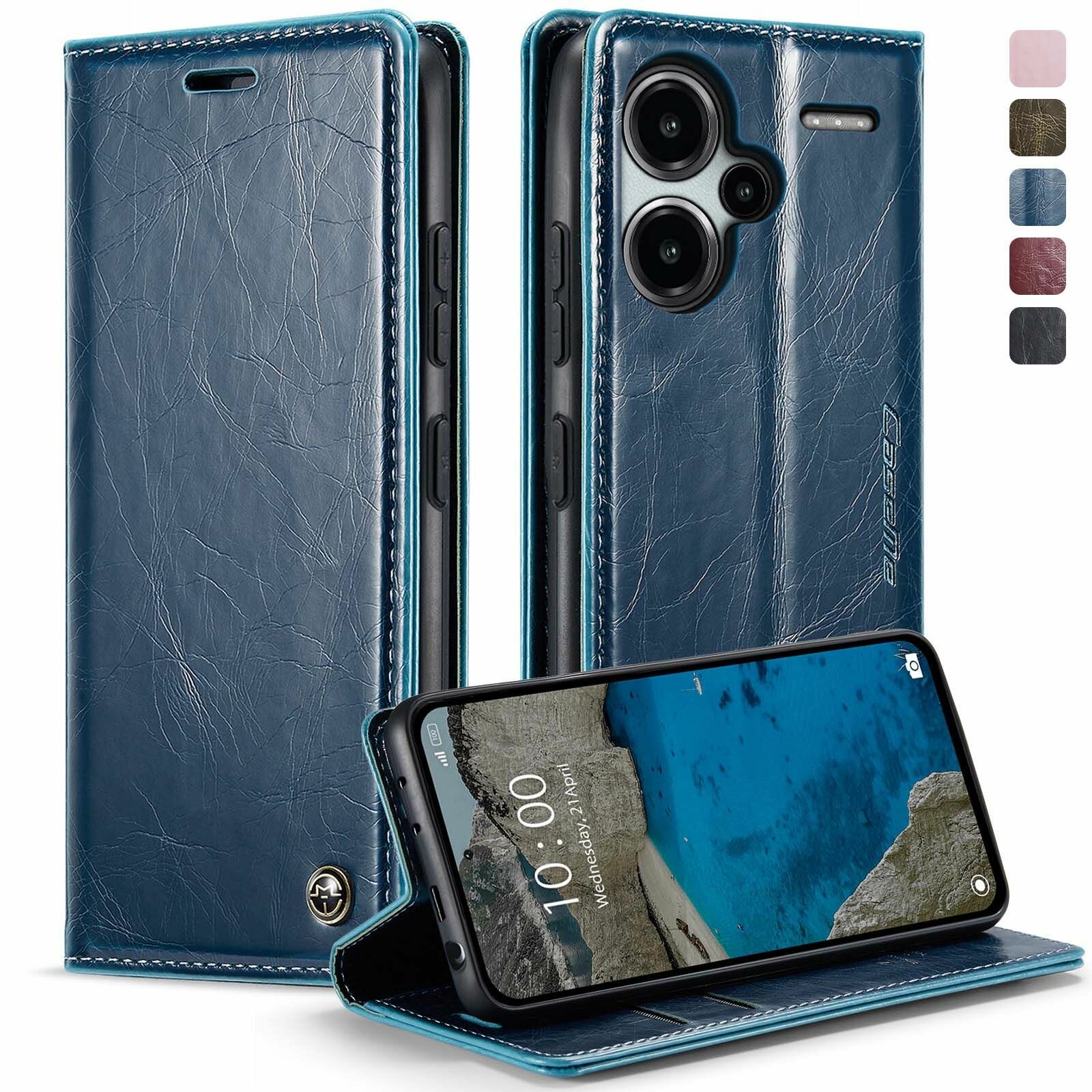 Caseme Кожаный книжка чехол для Xiaomi Redmi Note 13 Pro Plus+ 5G /Сяоми Нот 13 Про + Редми Нот 13 Про 5G с визитницей из экокожи