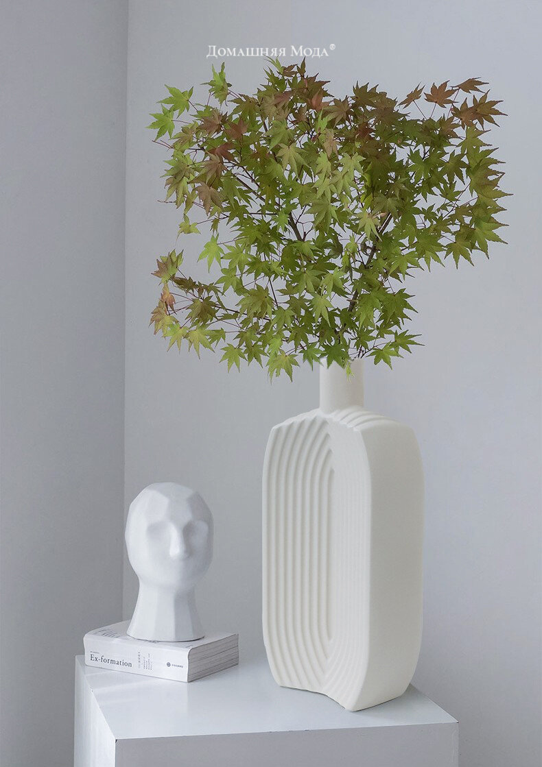 Ваза настольная керамическая "Аравия" 850мл, белый, фактурный глянец — фото 1