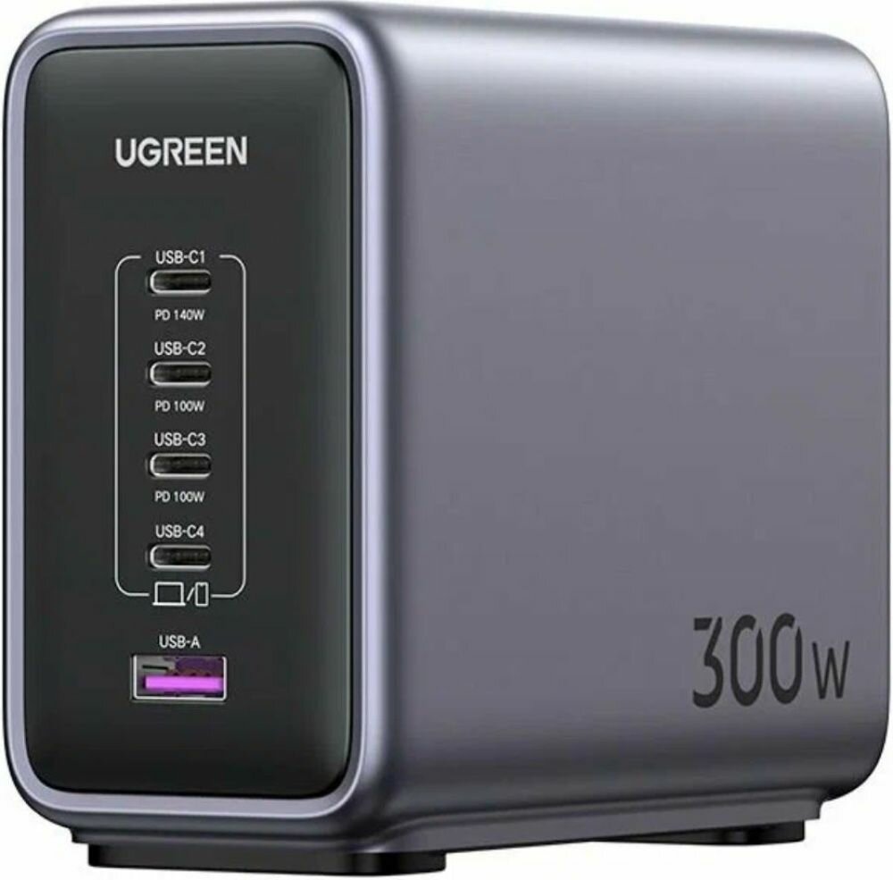 Сетевое зарядное устройство UGREEN CD333 300W, 5-портов, быстрая зарядка (90903B), черный