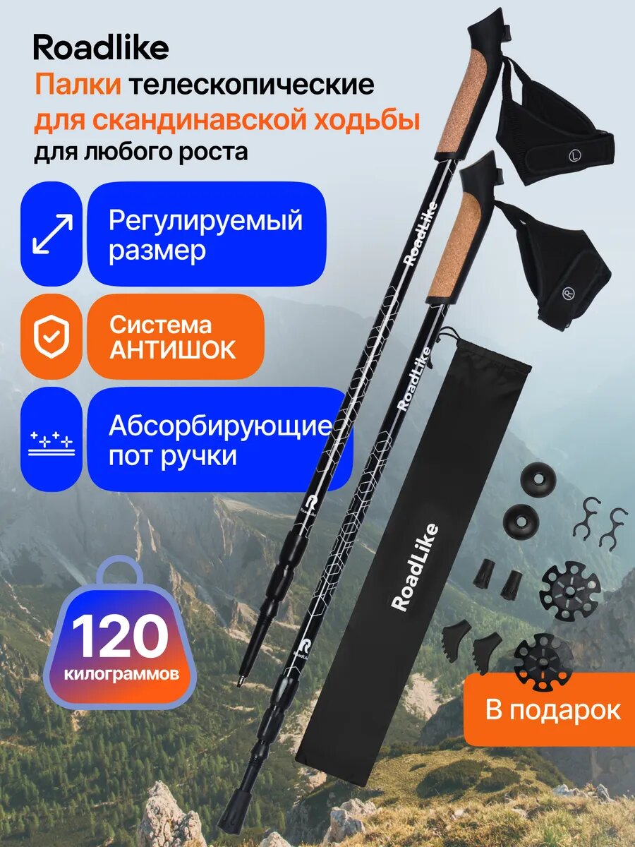 Палки для скандинавской ходьбы с антишоком