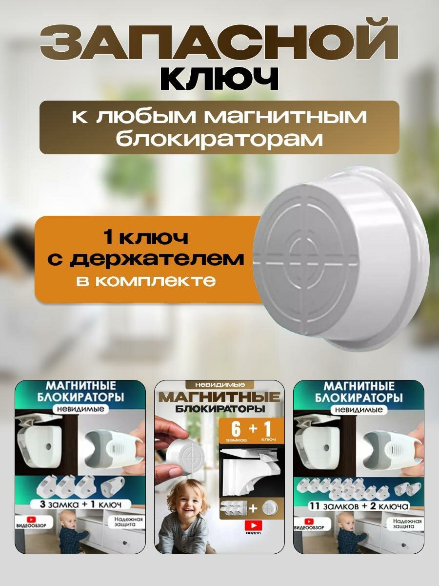 Дополнительный ключ к магнитным блокираторам, Hangwoods. Блокиратор дверей/ящиков