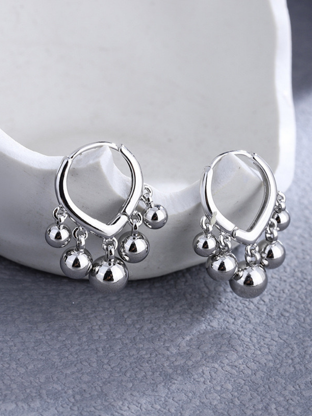 Серьги пусеты, размер 35 мм, серебряный — фото 1