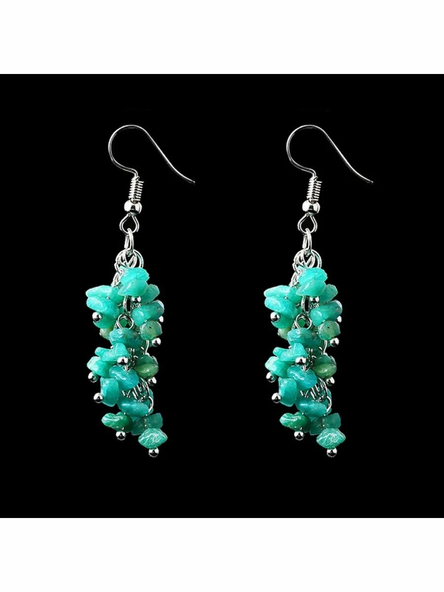 Серьги двусторонние, искусственный камень