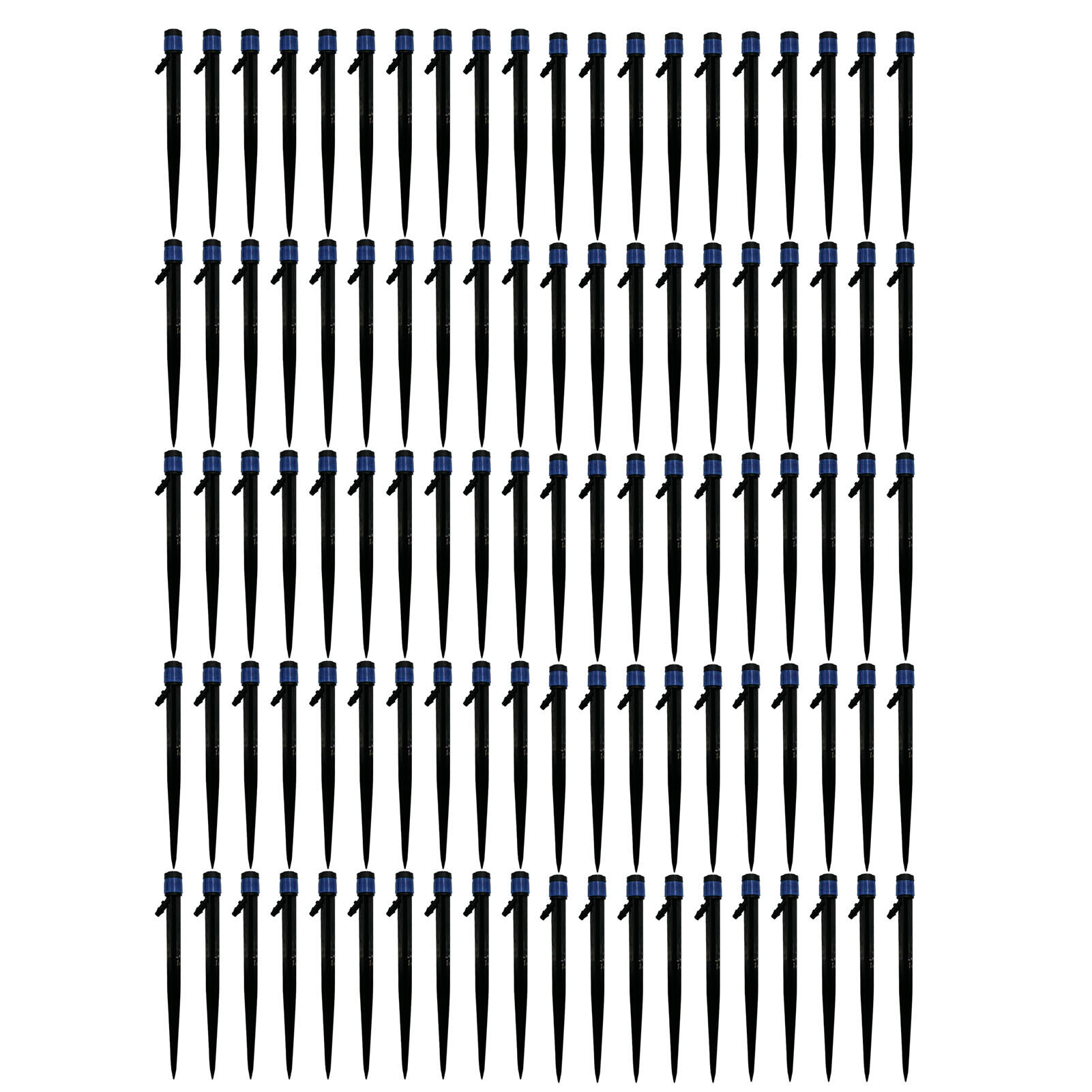 100pcs Drip Emitters 360 Degree Adjustable Water Flow Drippers Sprayer for Patio Lawn Bed Watering System 13cm / 5.1in Blue