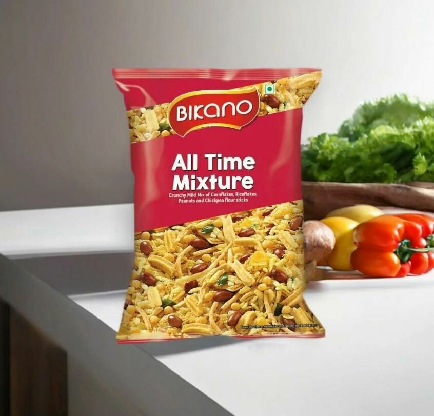 Закуска Хрустящая смесь с кукурузными и рисовыми хлопьями ALL TIME MIXTURE Bikano пл/п, 200 гр, индийская, восточная