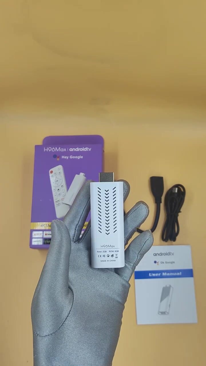 D Android TV Stick H96 MAX Allwinner H313 с 4K HDR 2,4G 5G wifi6 8 ГБ 16 ГБ голосовой пульт Goolge, 2GB 8GB, 1PC — фото 1