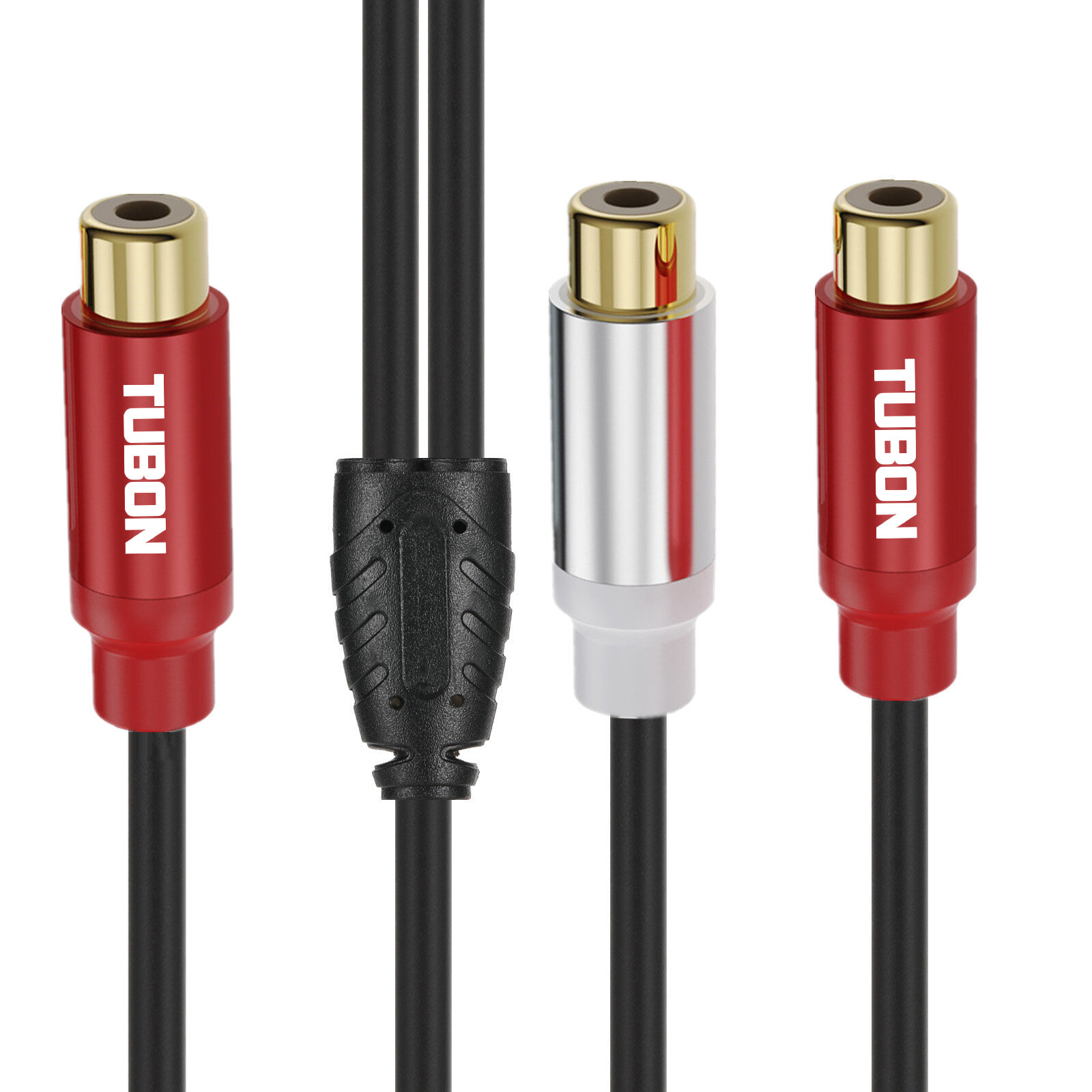 Кабель TUBON Аудио RCA (F) - 2 RCA (F) Межблочный разветвитель R2R03 0.3м — фото 1