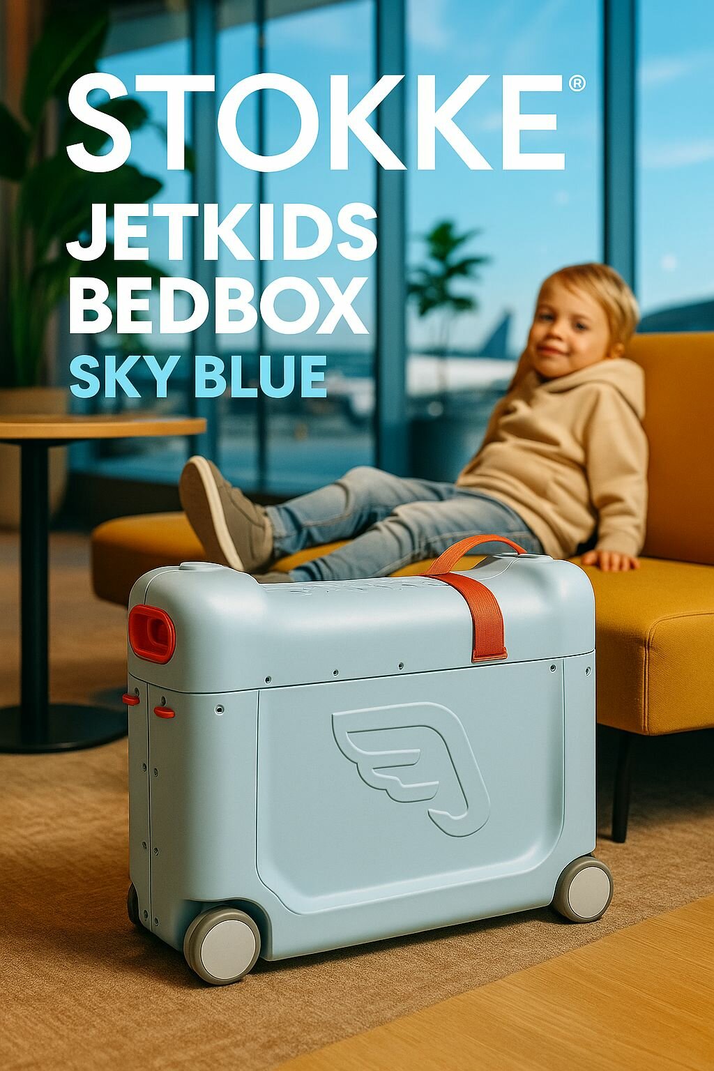 Чемодан Stokke, ручная кладь, 20х36х30 см, голубой