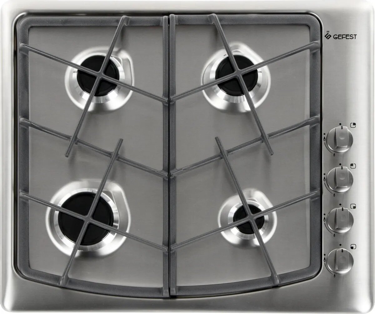 Встраиваемая варочная поверхность Гефест 1211 К30, серебристый, газовая