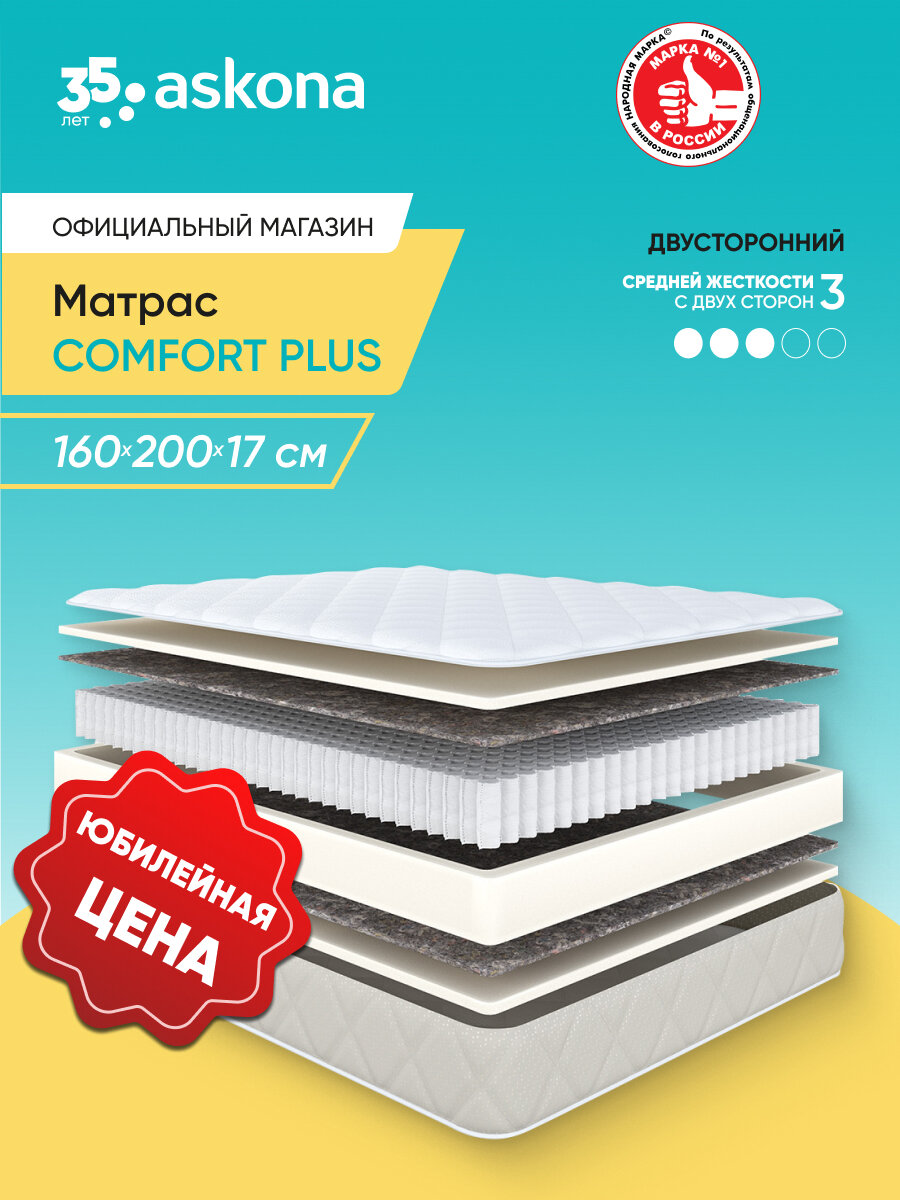 Матрас анатомический Askona (Аскона) COMFORT PLUS 160х200