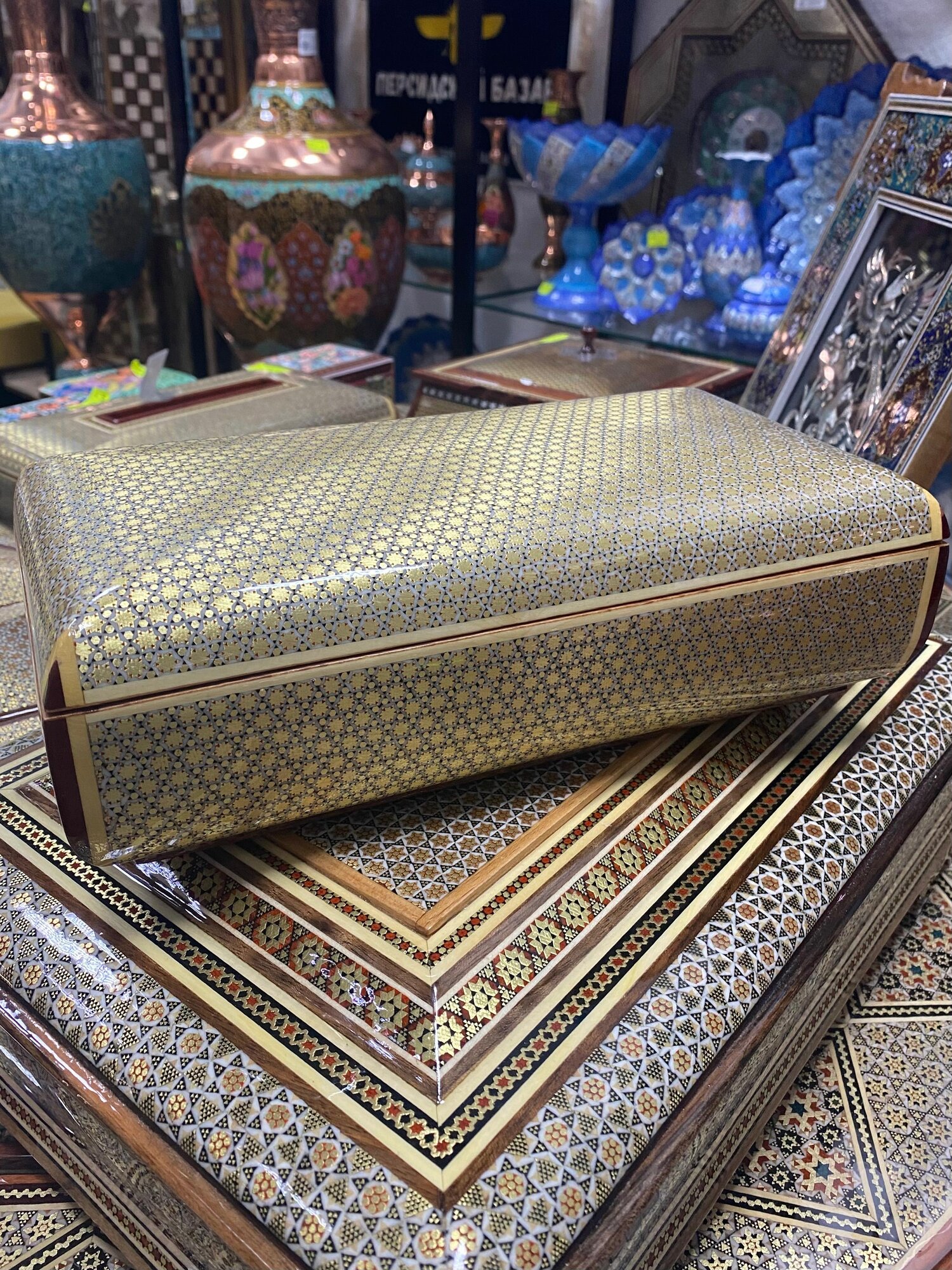 Футляр Персидский базар, для столовых приборов, светло-коричневый/золотой — фото 1