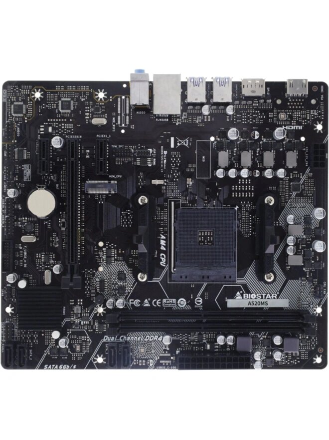 Материнская плата Biostar A520MS, Soc-AM4, AMD A520, mATX