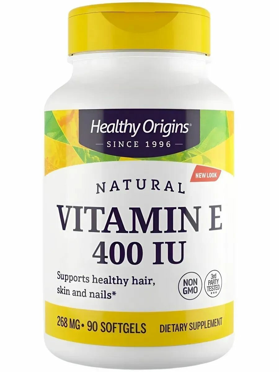 Картинки Витамин E Healthy Origins, 400ME, 90 шт, для красоты и здоровья