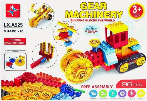 Изображение товара Динамический пластмассовый конструктор LX. A925 10 в 1 Развивающий конструктор с механизмами 96 деталей