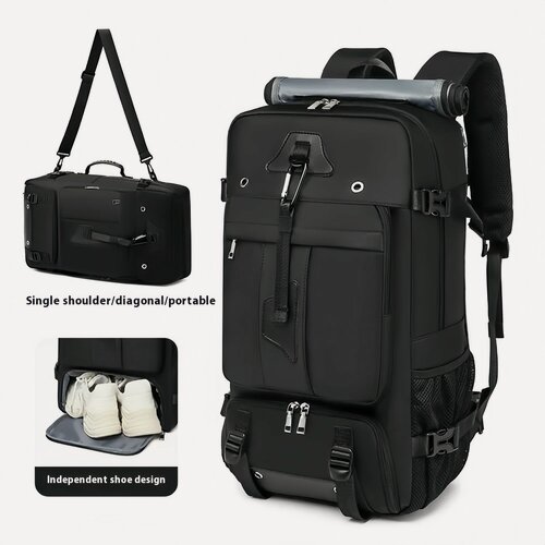 Изображение товара Дорожная сумка большой емкости 55 л для мужчин, 15,6-дюймовый чемодан для ноутбука, рюкзак, многофункциональный водонепроницаемый рюкзак, уличные сумки для кемпинга, YJ-2429 Grey