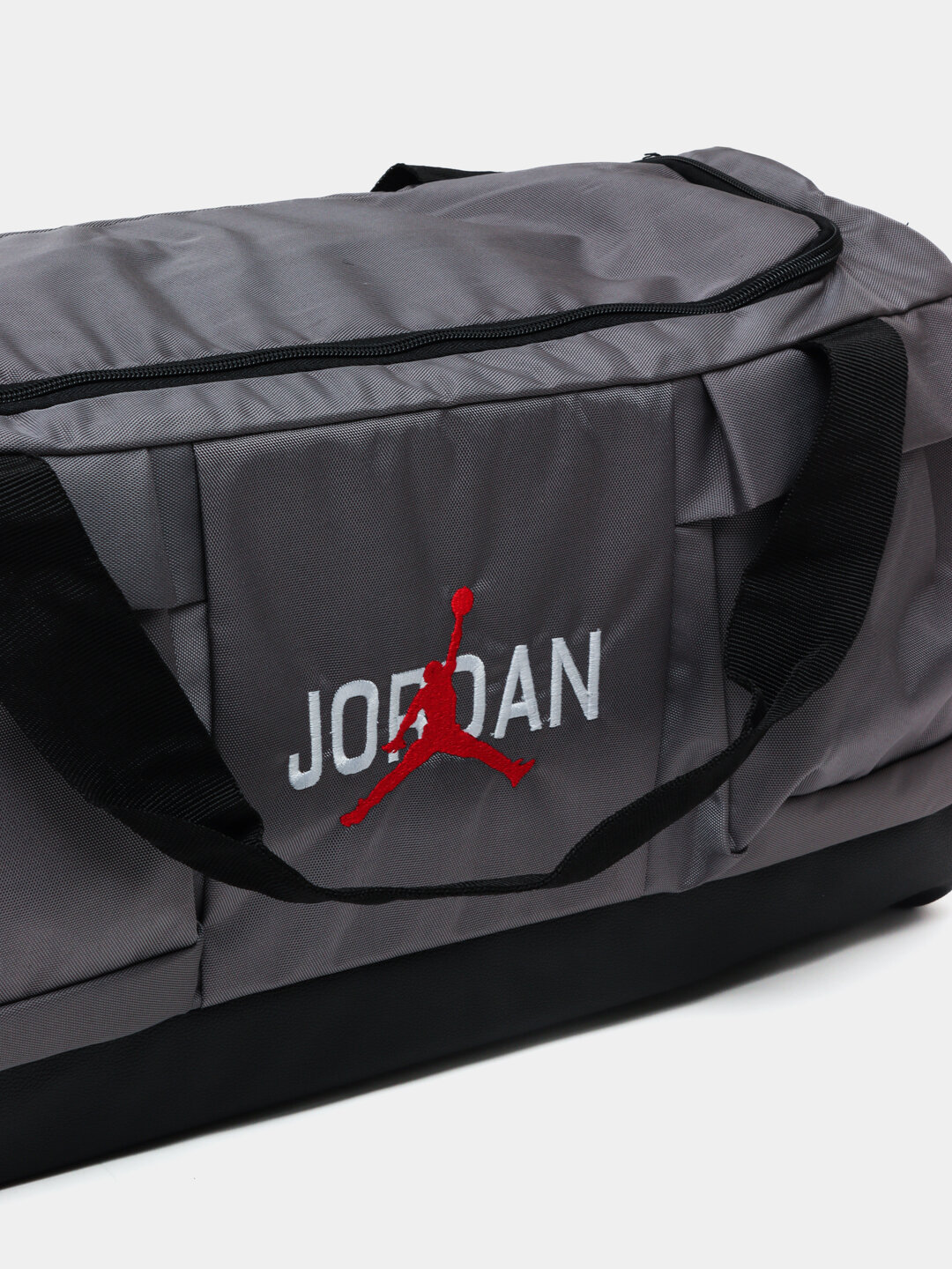 Сумка спортивная , 25х31х56 см, ручная кладь, черный, красный, серый — фото 1