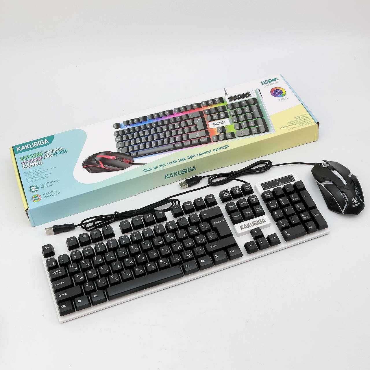 Комплект клавиатура и мышь KAKUSIGA KSC-862, проводной, USB подключение