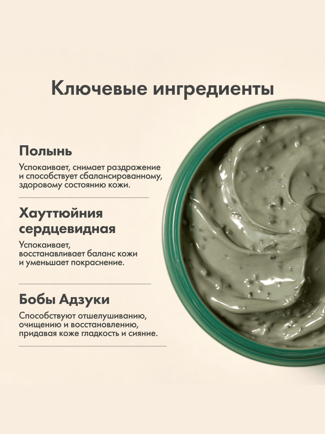 Очищающая глиняная маска с полынью AXIS-Y Mugwort Pore Clarifying Wash Off Pack, 100мл — фото 1