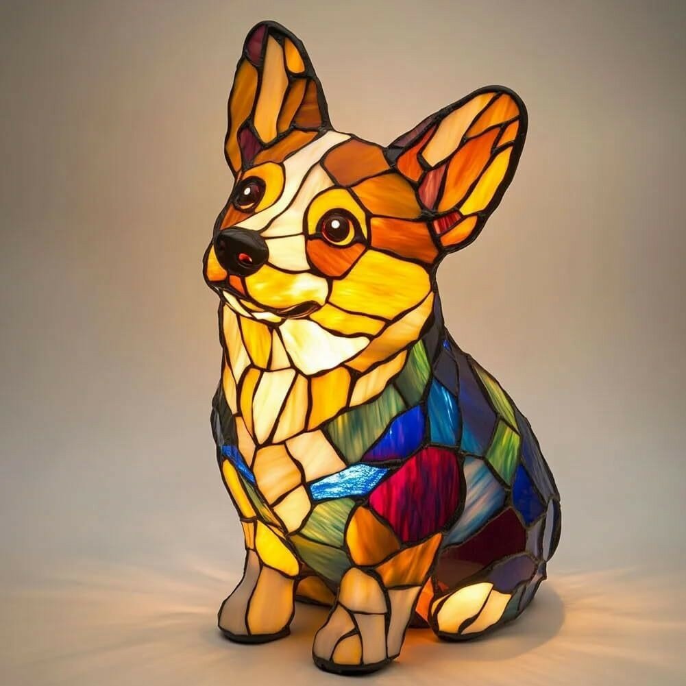 Usb powered resin cat dog night light with and modern design for living room style d