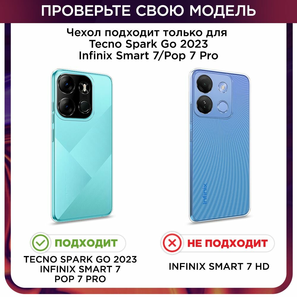 Чехол на Tecno Spark Go 2023/Infinix Smart 7 / Текно Спарк Гоу 2023/Инфиникс Смарт 7 с принтом "Мех леопарда" — фото 1