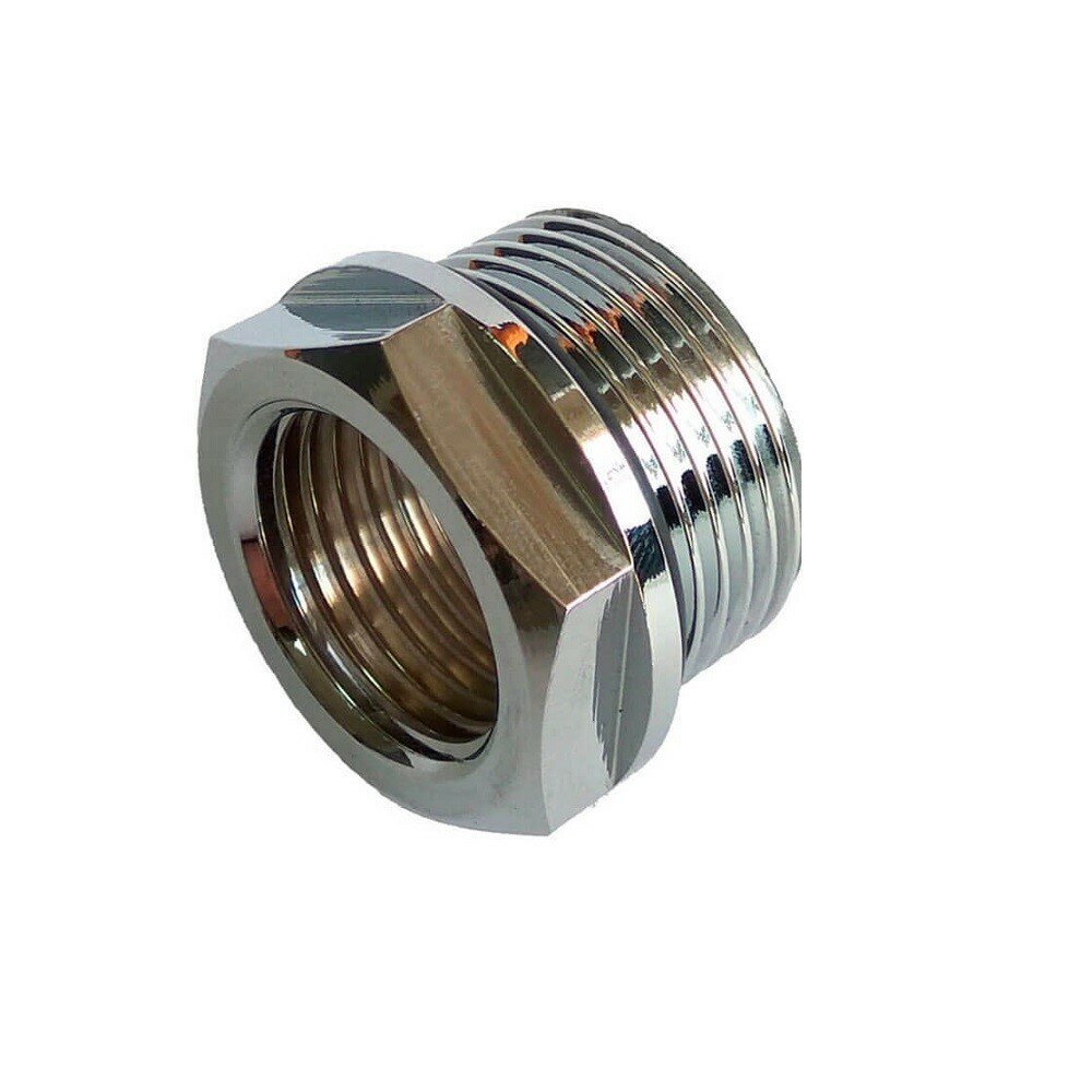 Переходник Schlosser 3 4 нр на 1 2 вр  хром  с уплотнителем  арт  603000072