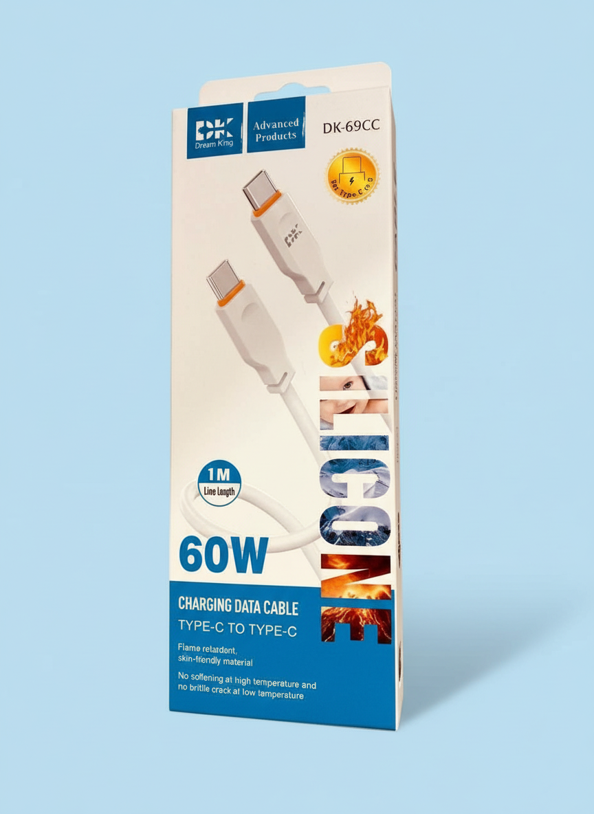 Кабель DK (Dream King) 60W Type-C to Type-C Charging Data Cable
