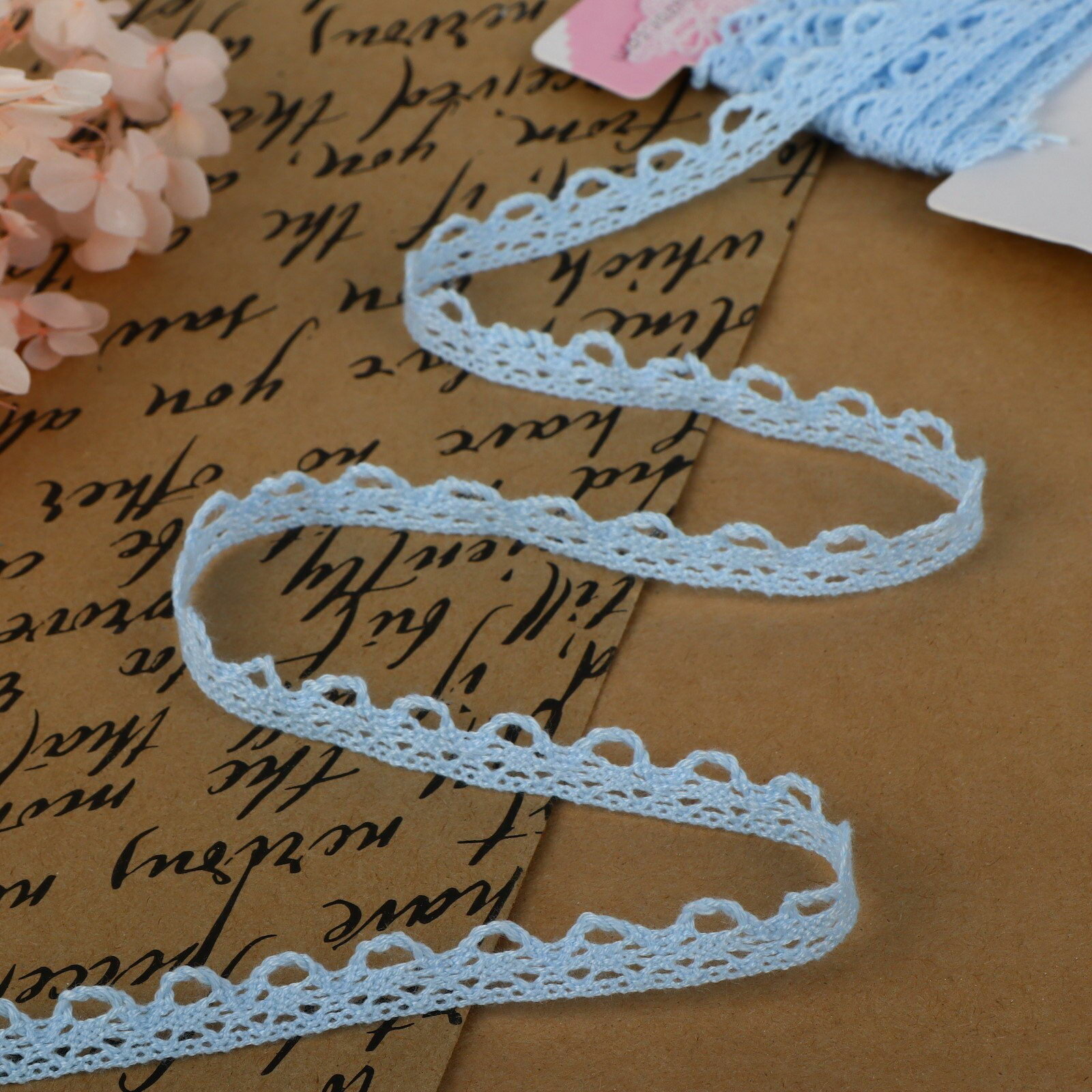 Кружево вязаное 11 мм 2.7+-0.5 м голубой вид: вязаное цвет: голубой 4 шт.