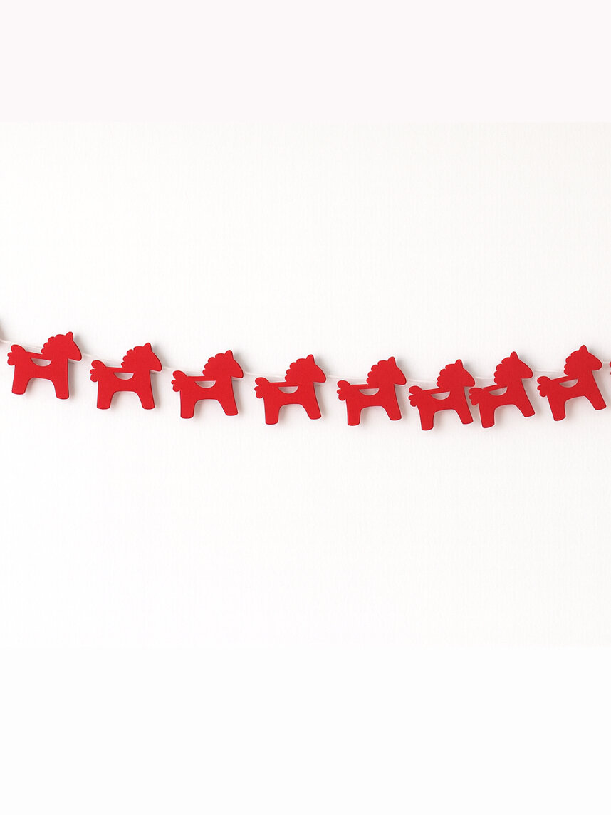 Бумажная гирлянда Магия букв «Лошадки», красная, картон, 240 г/м²