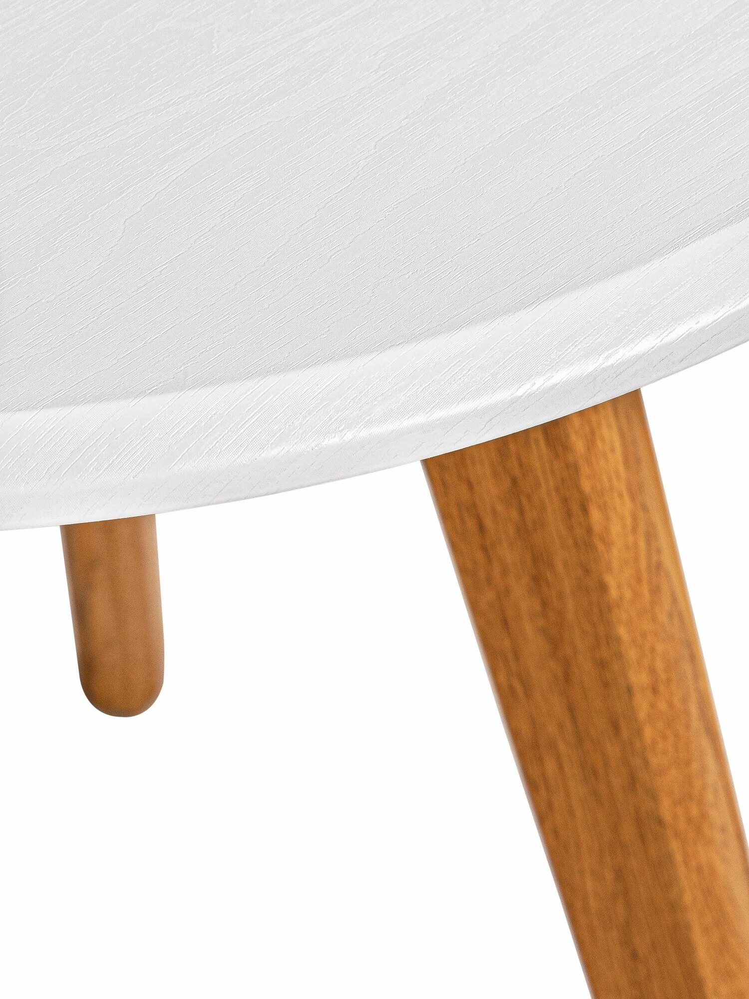 Журнальный столик круглый белый, дуб — фото 1