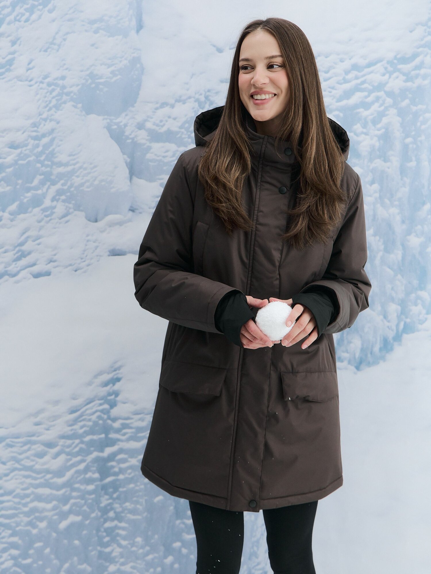 Парка Бисер Осень-зима 2025 размер 112-116/170-176 Шоколадный