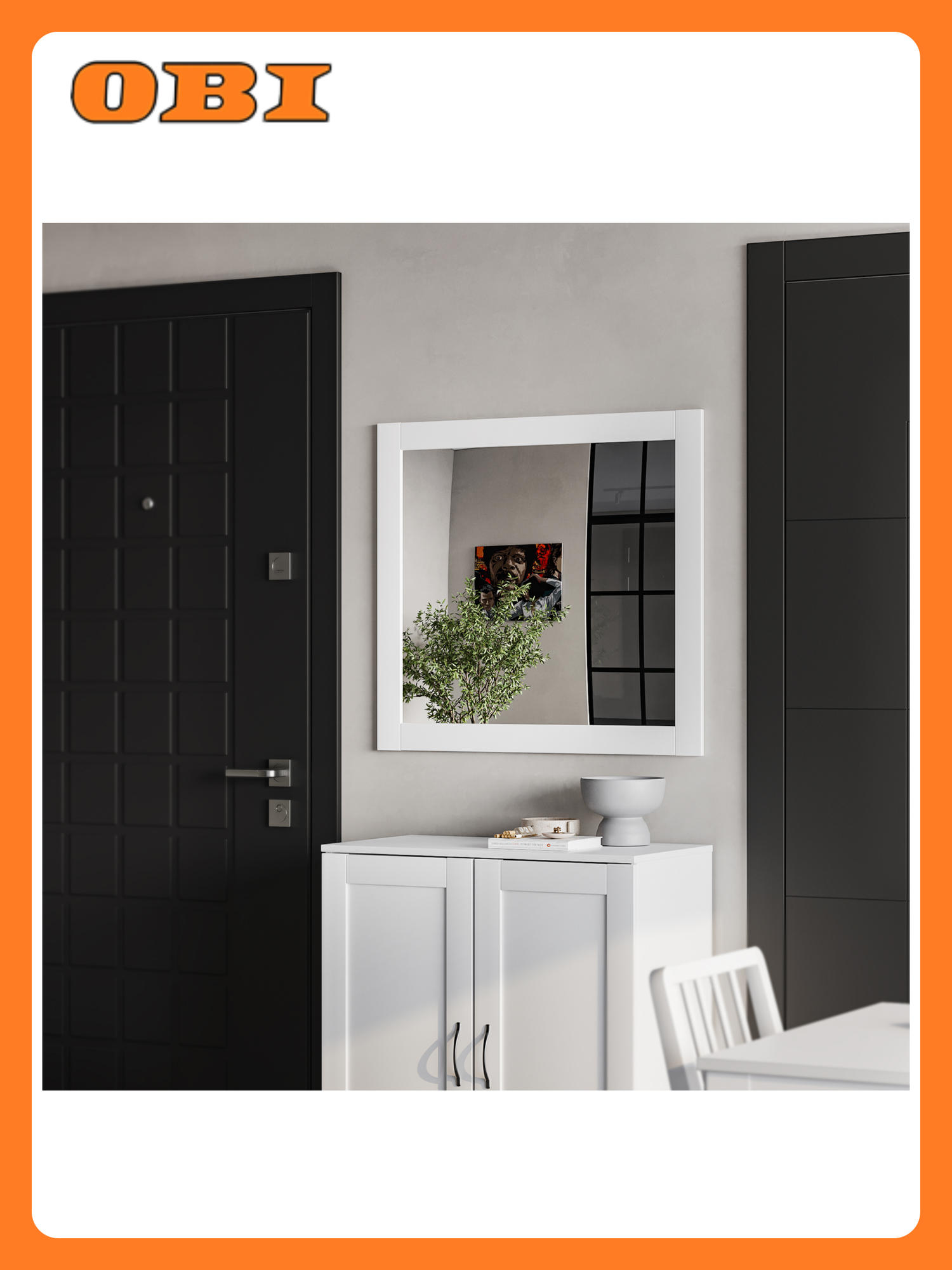 Зеркало навесное Шведский Стандарт Сириус 78х78 см белое