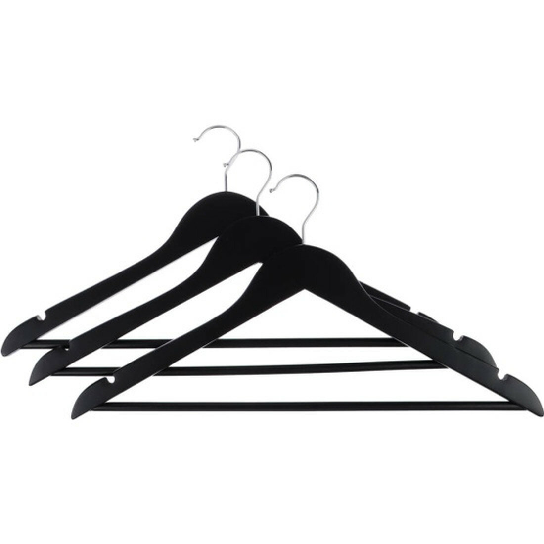 Набор вешалок Vetta деревянных 45см черные хром 3 предмета (455-056)