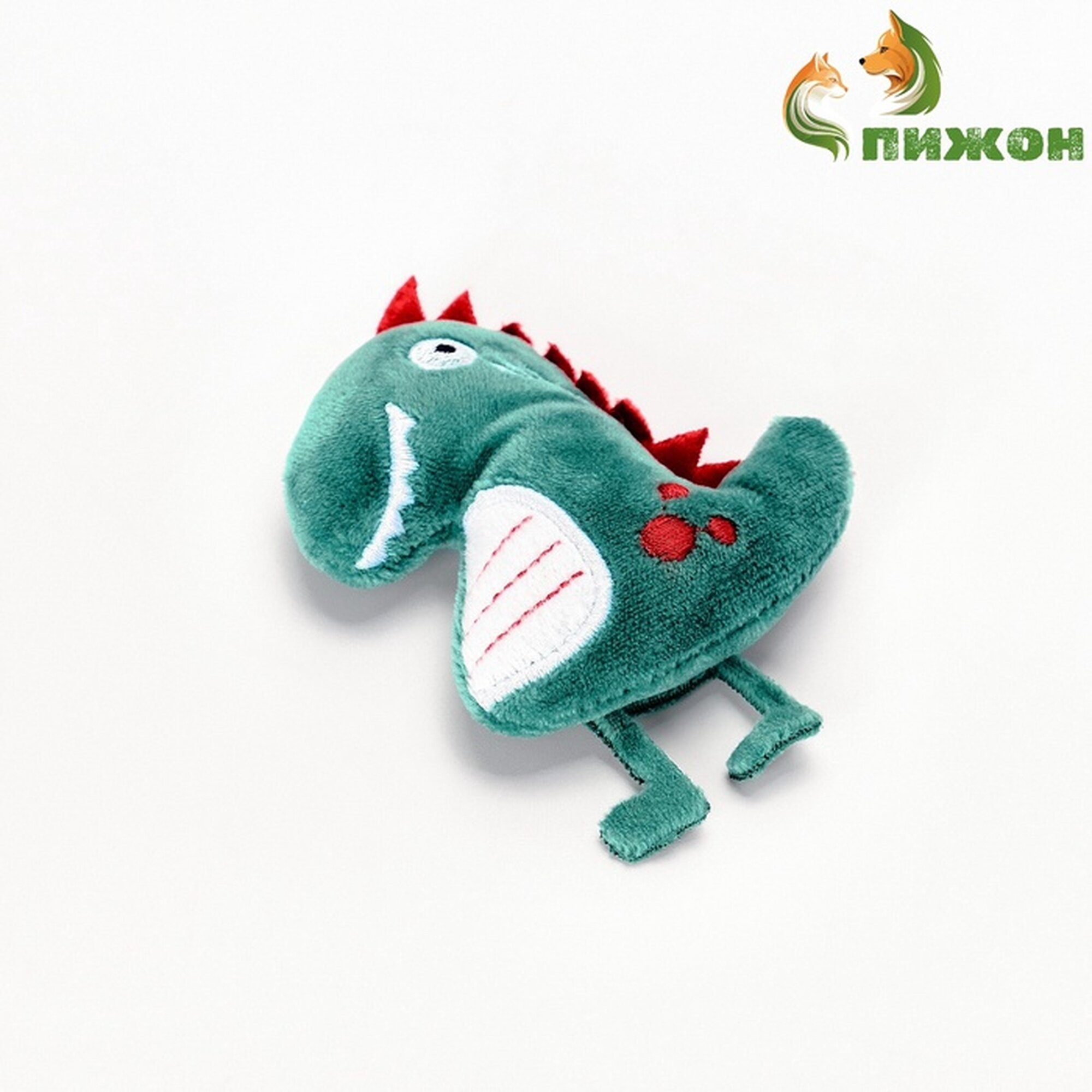 Игрушка Пижон "Дракон" для кошек с кошачьей мятой 10 см зелёный