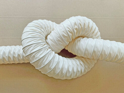 Изображение товара Гибкий воздуховод ГПВ-ПВХ 100 мм - 3 м, белый, гофрированный, армированный проволокой