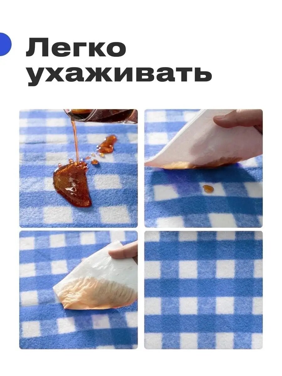 Коврик для пляжа и пикника складной непромокаемый 150х200 Roadlike, голубой — фото 1