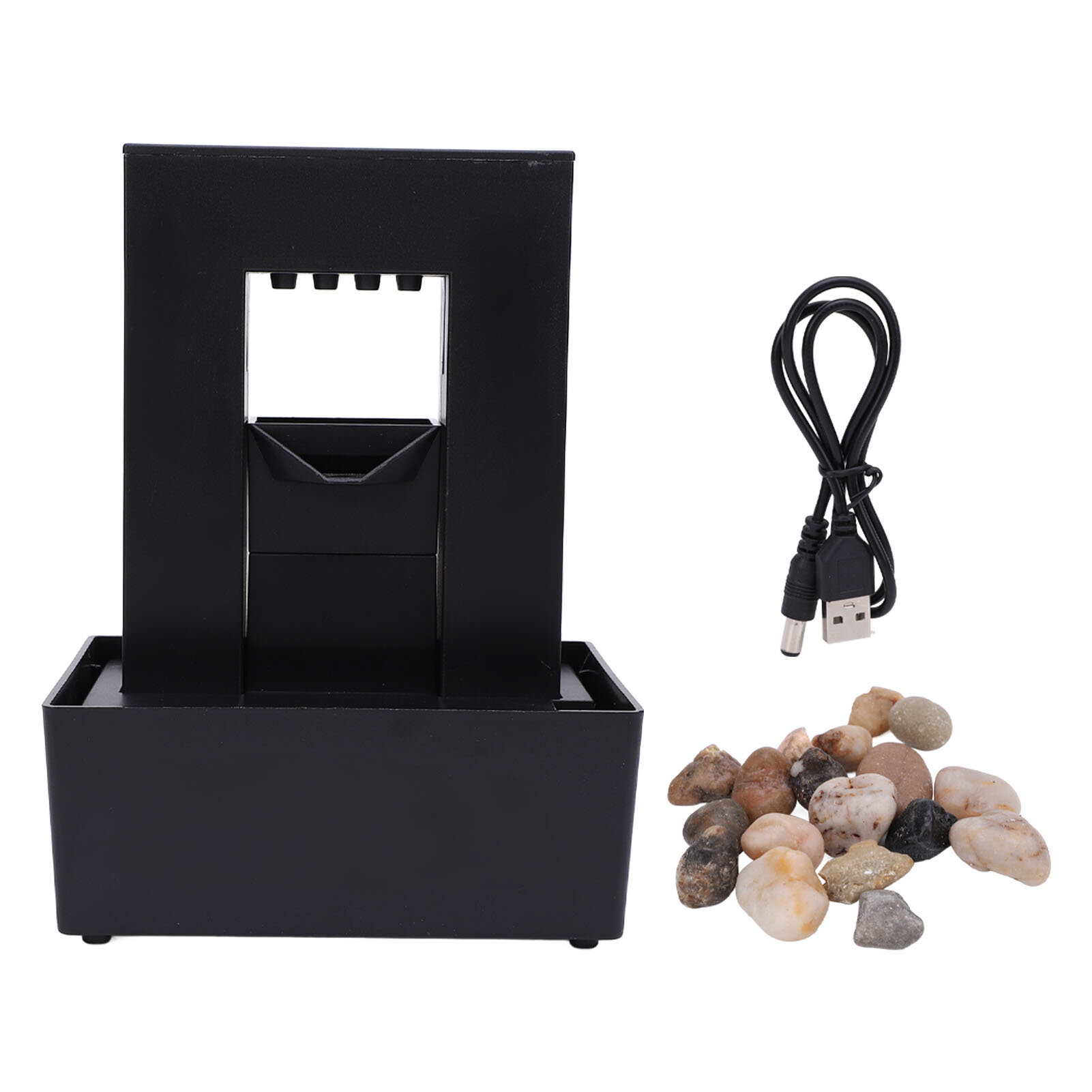 Декоративный внутренний фонтан пластиковый небольшой светодиодный фонтан с булькающей водой для дома и офиса