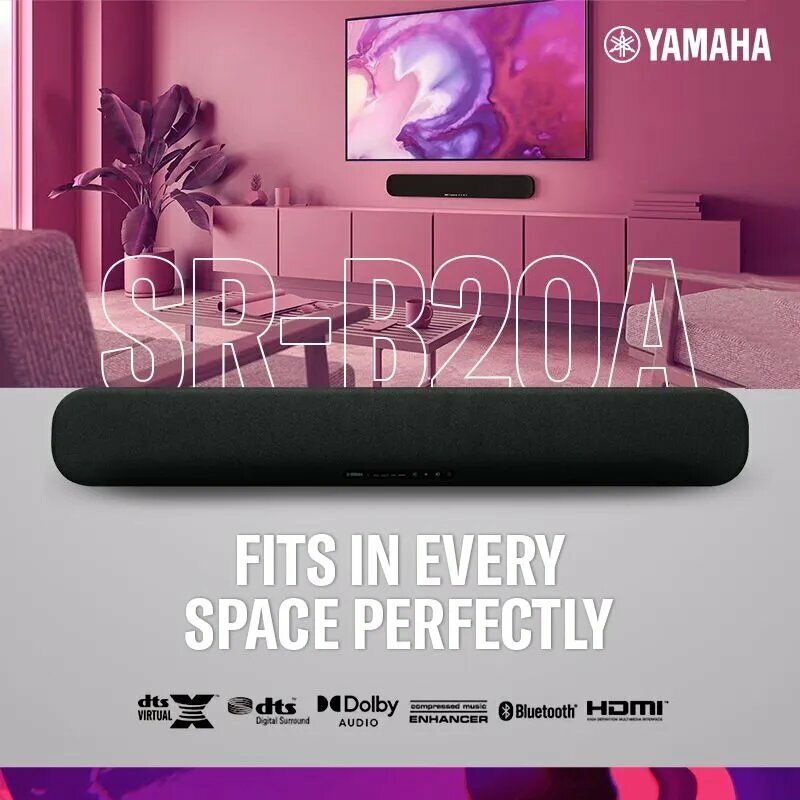 Домашний кинотеатр для просмотра телевизора и прослушивания музыки Yamaha SR-b20A Black