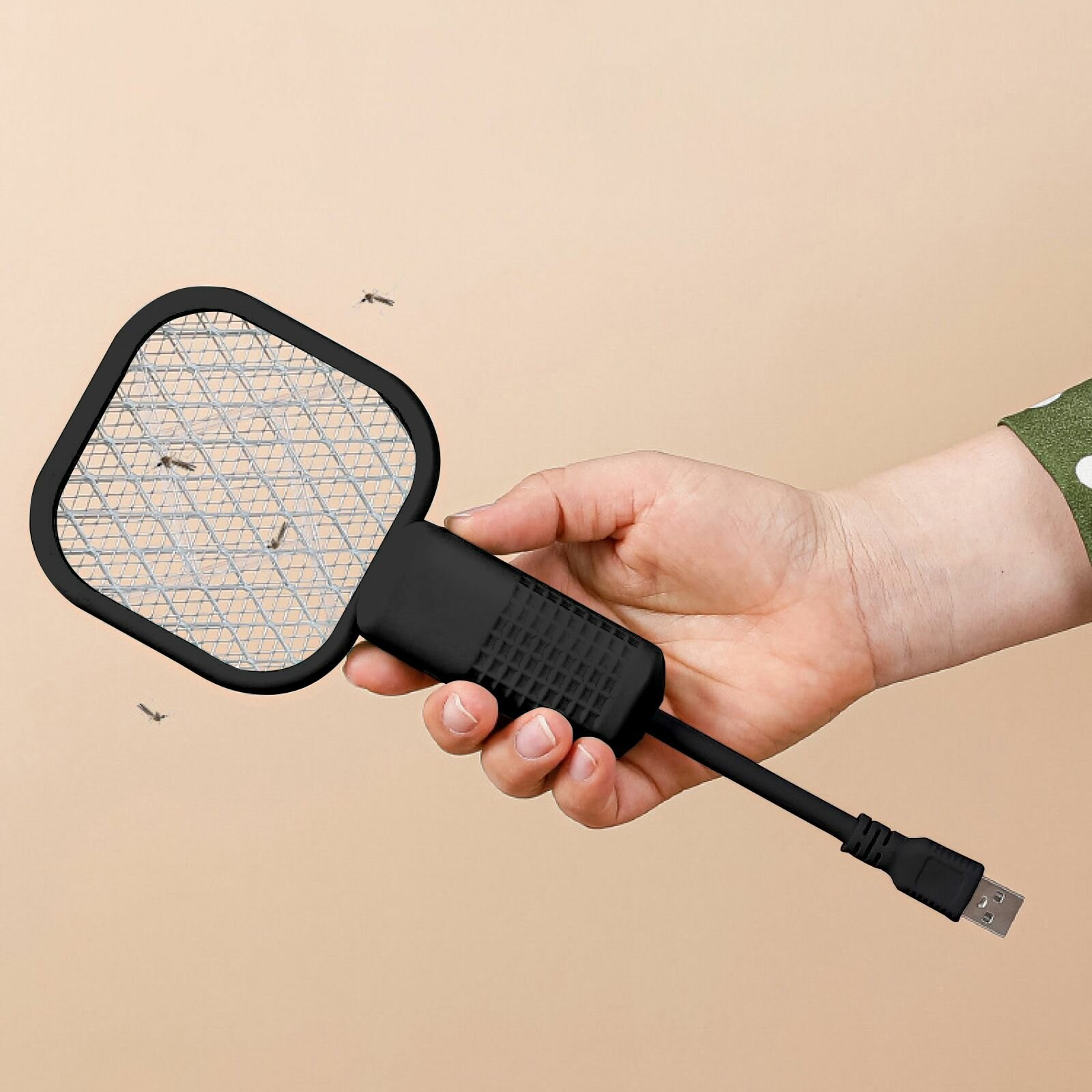 Электрические Мухобойки Xiaomi Мухобойка Bl-S, электрическая, портативная, Led подсветка, USB, чёрная