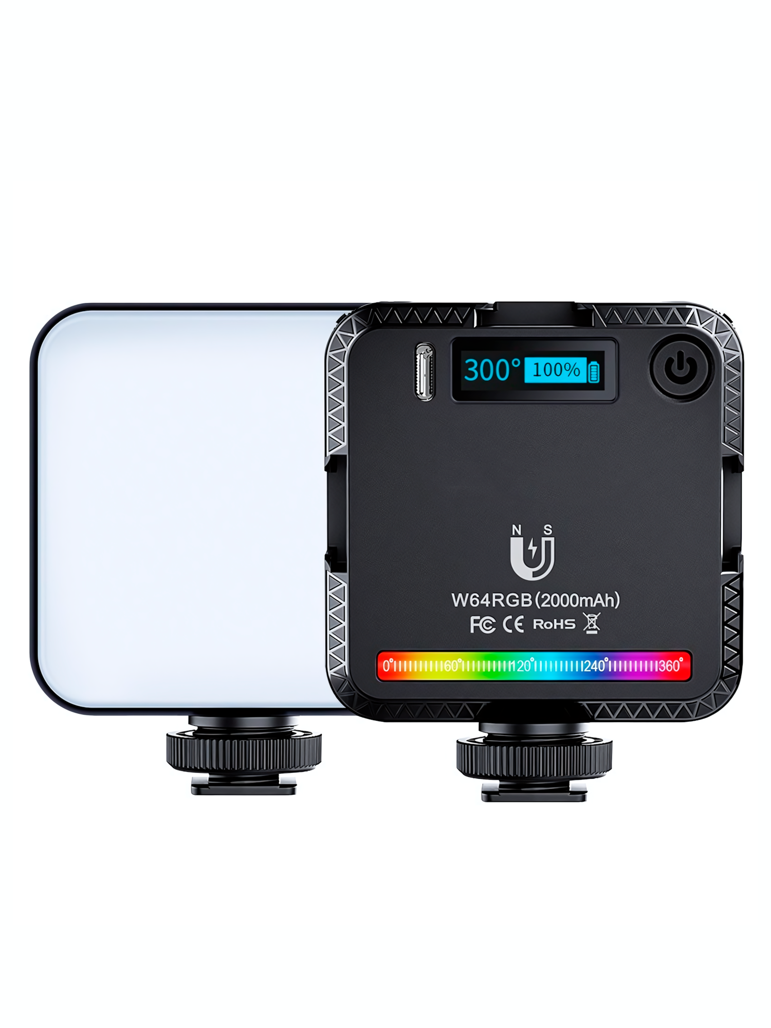 Осветитель W64RGB, портативный, 2000 мАч, 2500-9000 К, 6 Вт, 73 светодиода