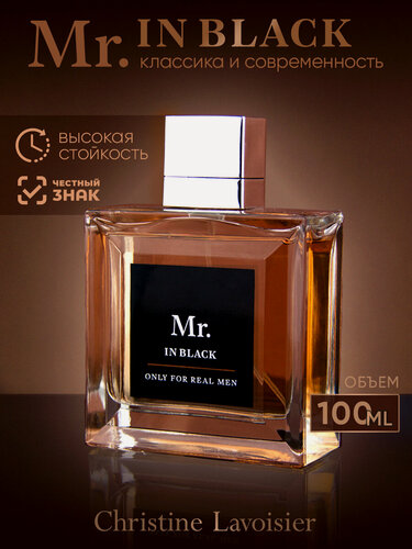 Изображение товара Mr. In Black, Мистер Ин Блэк, туалетная вода мужская, мужской парфюм