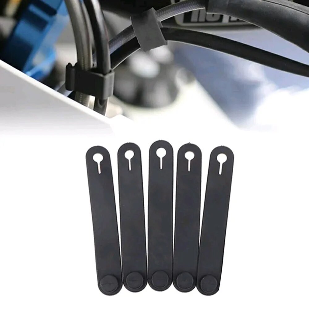 5 шт. универсальные мотоциклетные черные резиновые ленты для крепления рамы кабельные стяжки проводка Аксессуары для мотоцикла